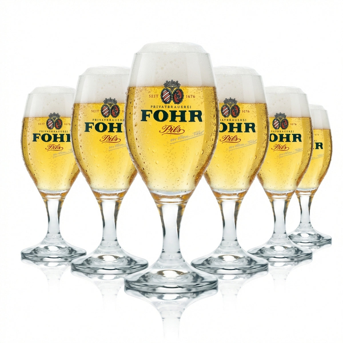 6x Fohr Bier Glas 0,2l Pokal Tulpe Becher Gläser Brauerei Gastro Bar Pils Beer