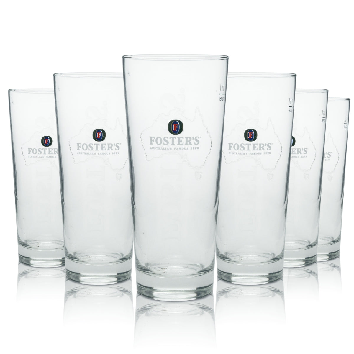 6x Fosters Bier Glas Longdrink "Landkarte" 500ml rastal