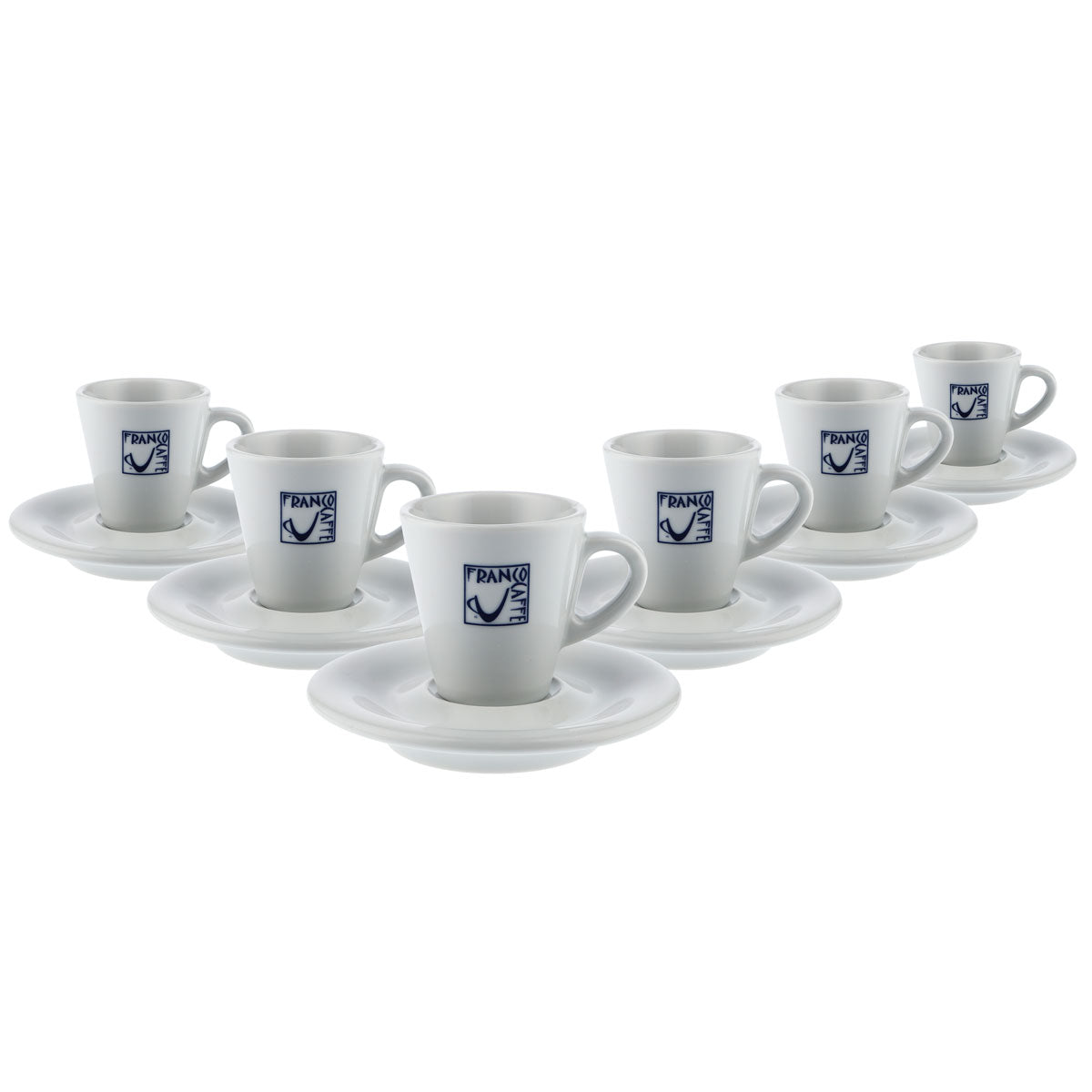 6x Franco Kaffee Glas 0,07l Espresso Cup mit Untertasse Cup & Saucer