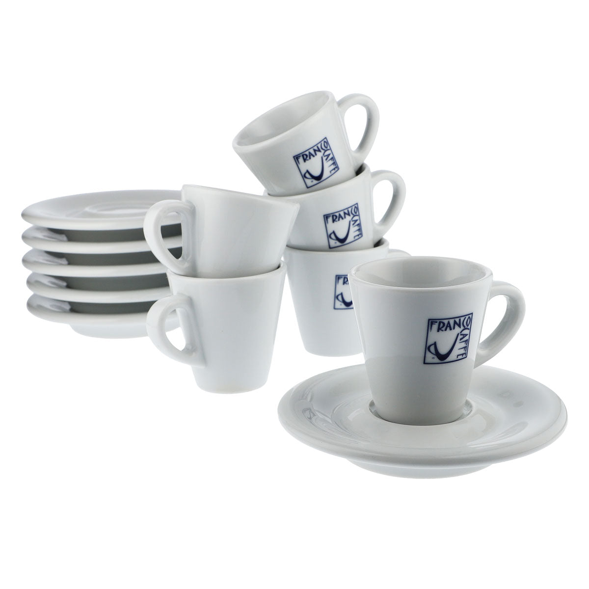 6x Franco Kaffee Glas 0,07l Espresso Cup mit Untertasse Cup & Saucer – Ansicht 5