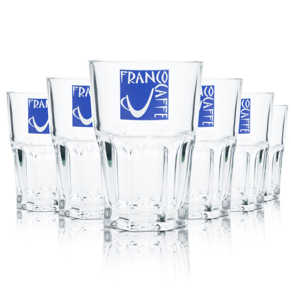 6x Franco Kaffee Glas 0,35l Longdrinkglas Latte Macciato Eiskaffee Gläser Set