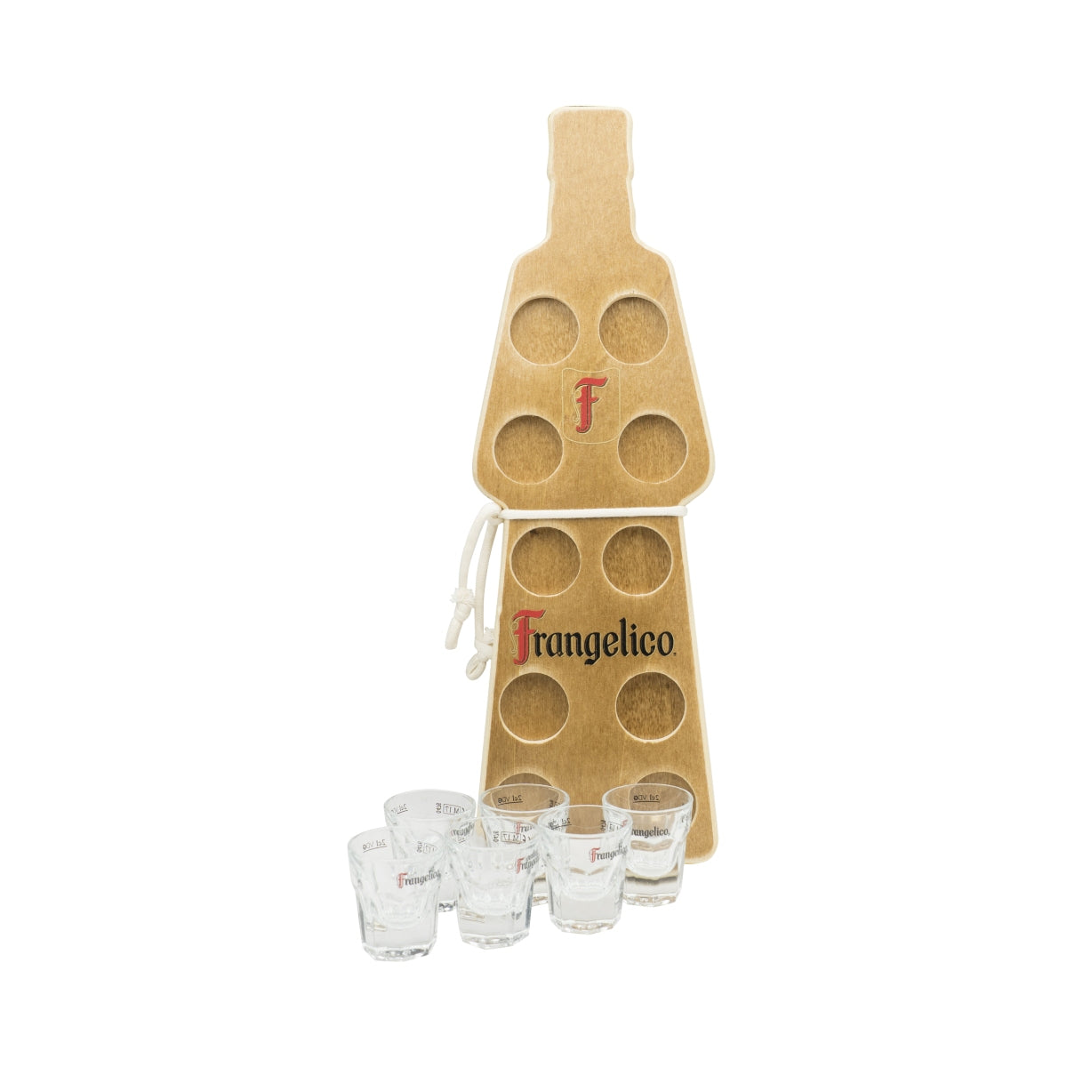 6x Frangelico Glas + Tablett Shot Schnaps Kurze 2cl Gläser Stamper Shotmeter Schnapslatte – Ansicht 8