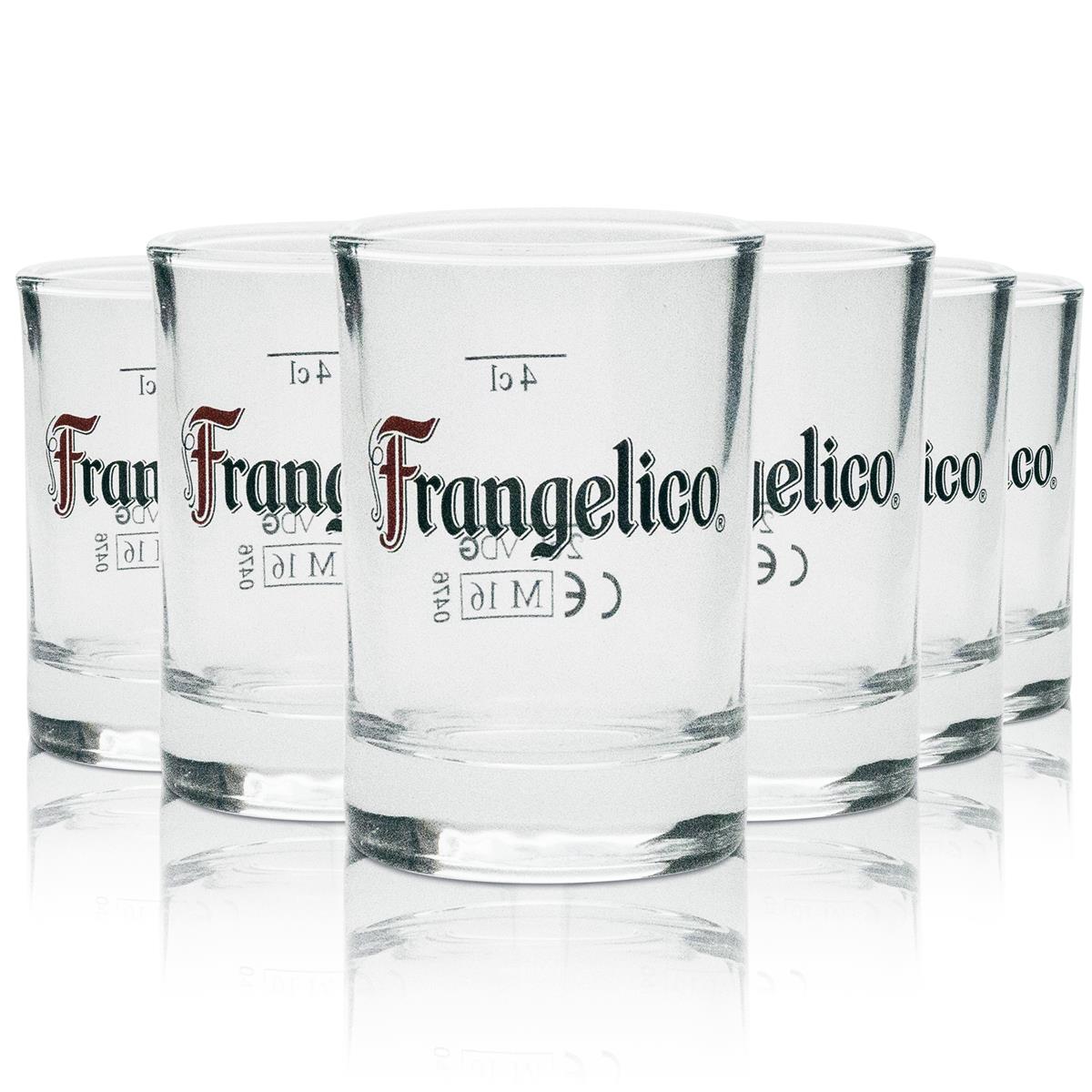 6x Frangelico Likör Glas Shot 4cl rund