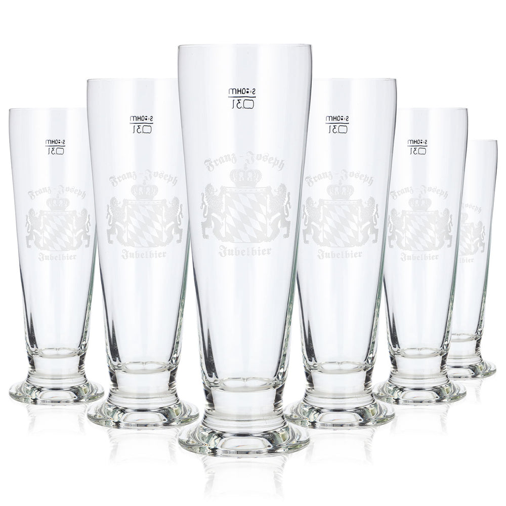 6x Franz Joseph Bier Glas 0,3l Pokal Kontur Jubelbier Sahm (6er Set)