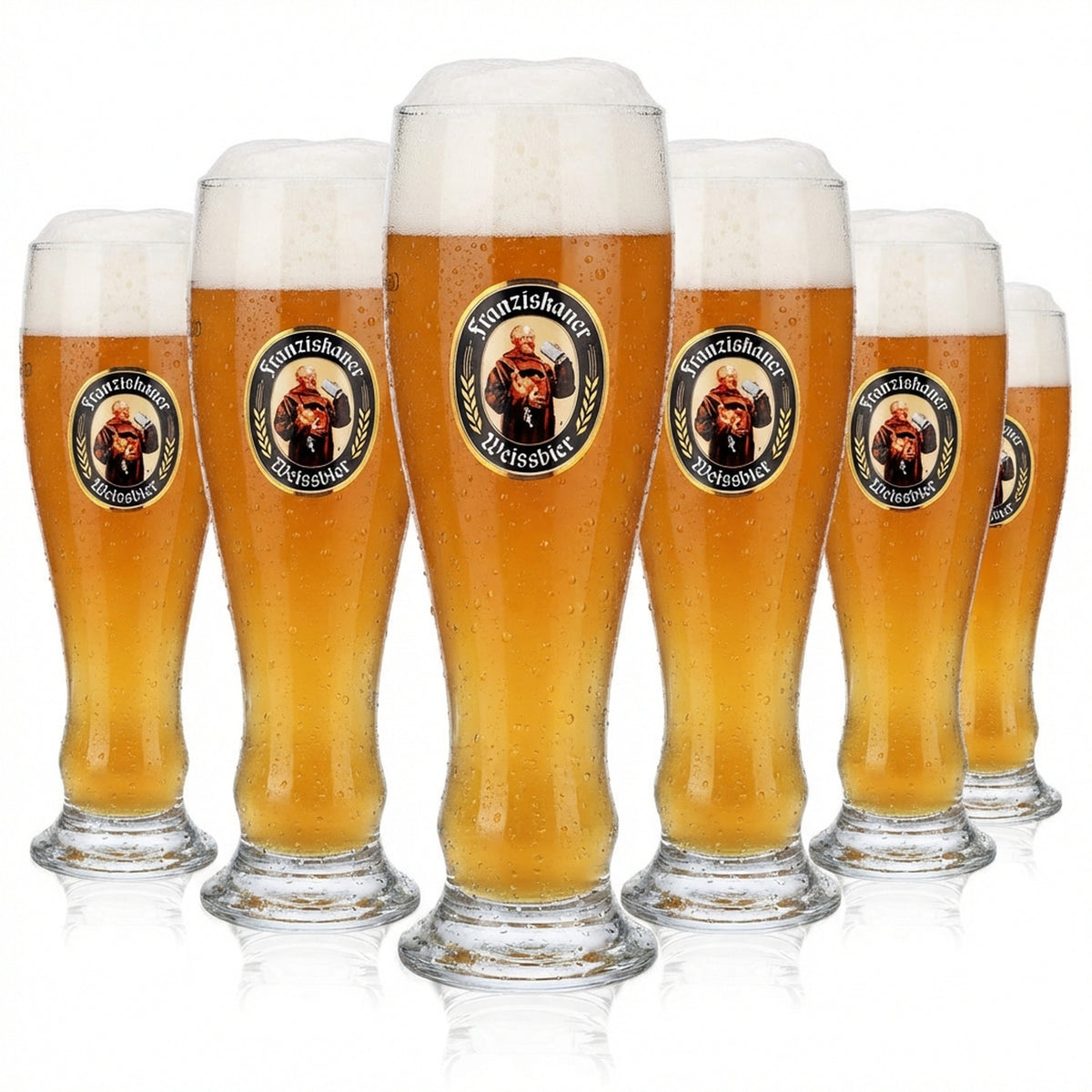 6x Franziskaner Bier Glas Biergläser Weizenbierglas 0,5l Weißbierglas Rastal