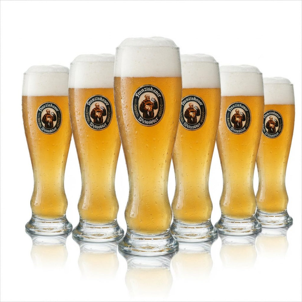 6x Franziskaner Weißbier Glas 0,3l Hefe Kristall Weizen Gläser Geeicht Gastro