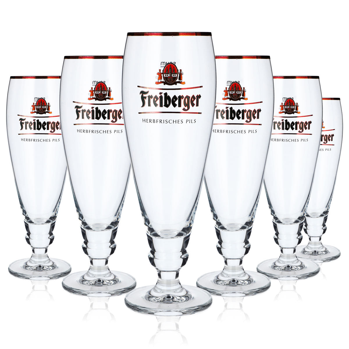 6x Freiberger Bier Glas Biergläser Pokalglas 0,4l Exklusivglas Sahm – Ansicht 5