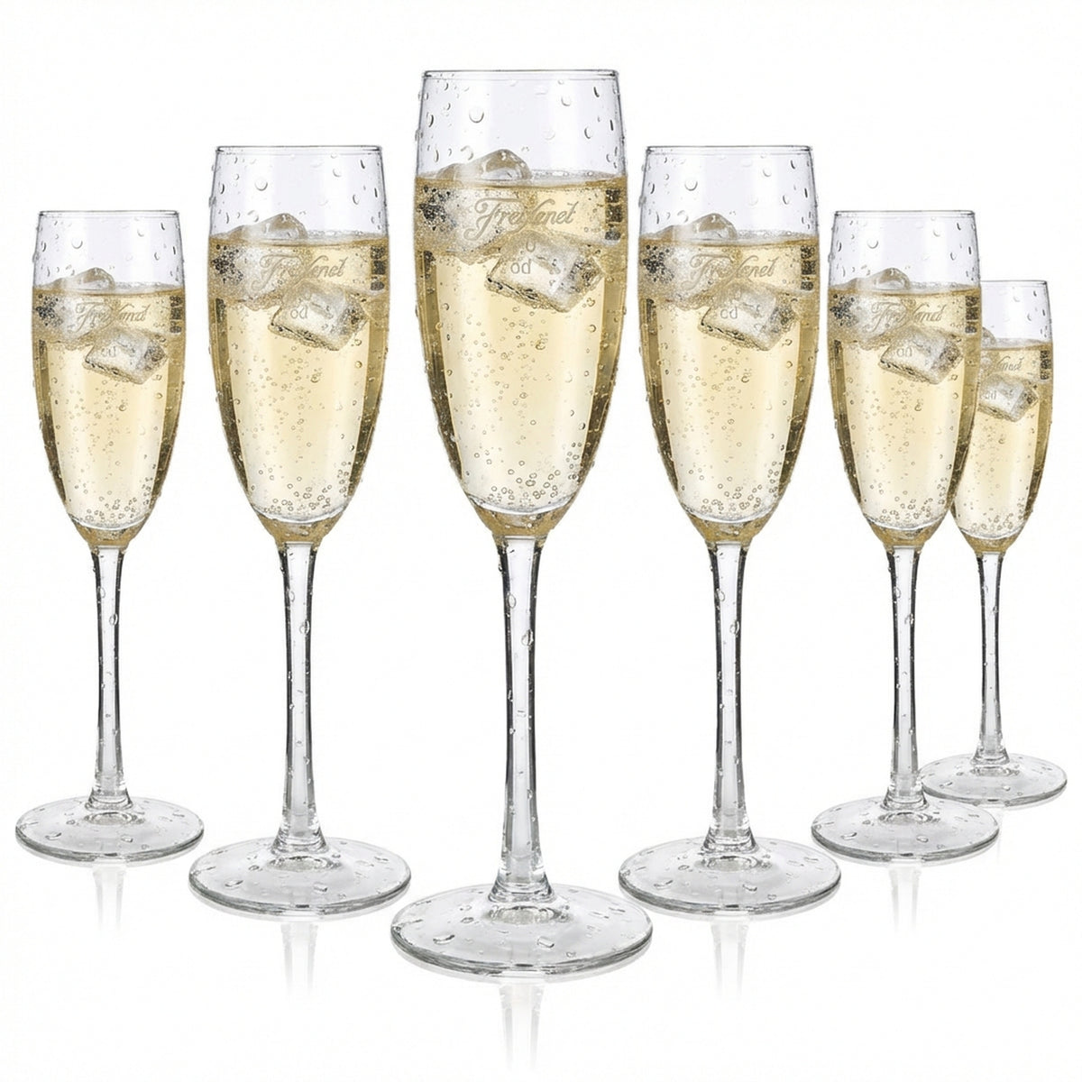6x Freixenet Sekt Glas Gläser Sektgläser Cava 0,1l Flöte Böckling