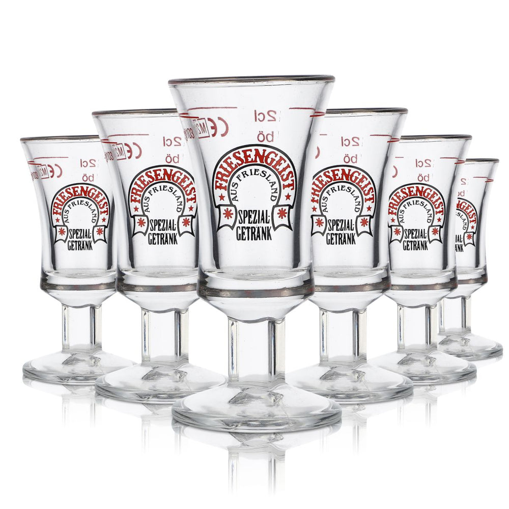 6x Friesengeist Glas Schnapsglas Kurzer Das Friesen Shotglas, Stamper 2cl