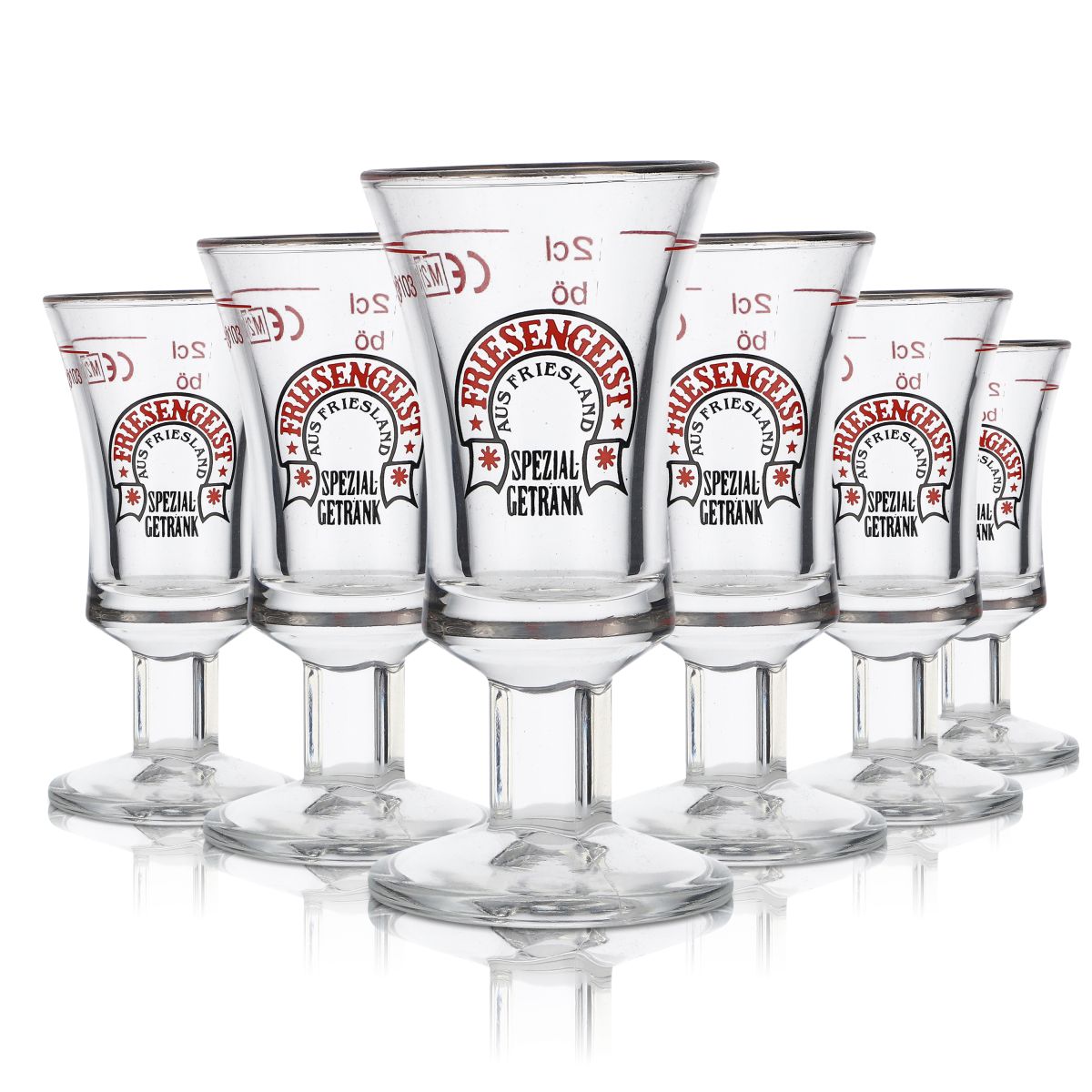 6x Friesengeist Glas Schnapsglas Kurzer Das Friesen Shotglas, Stamper 2cl