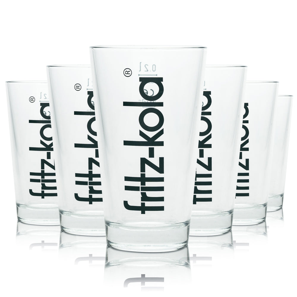6x Fritz-Kola Glas 0,2l Rastal Softdrinks Gläser Cola Longdrink Cocktail Saft