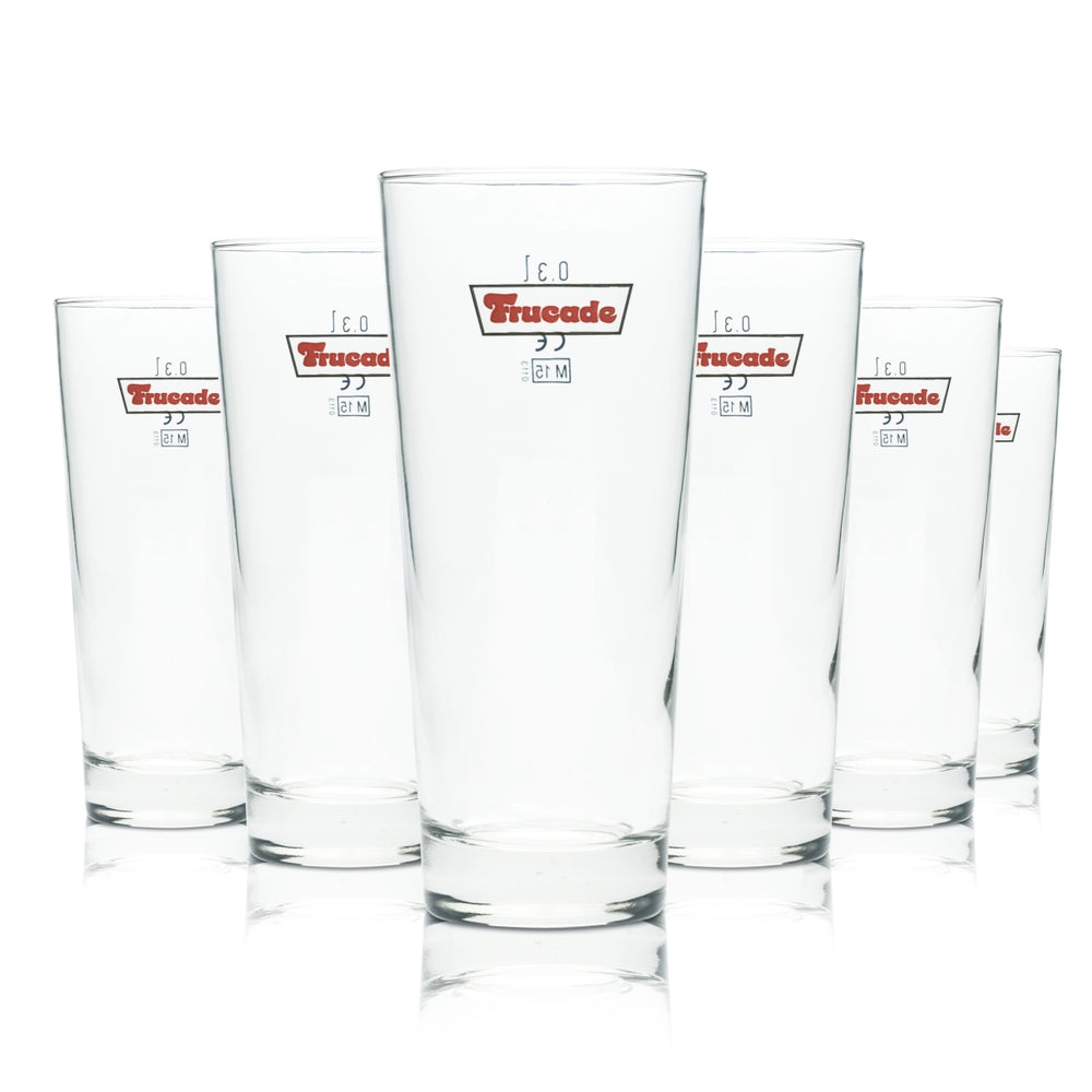6x Frucade Softdrink Glas 0,3l Becher Longdrink Mix Heimat Limo Gläser Gastro