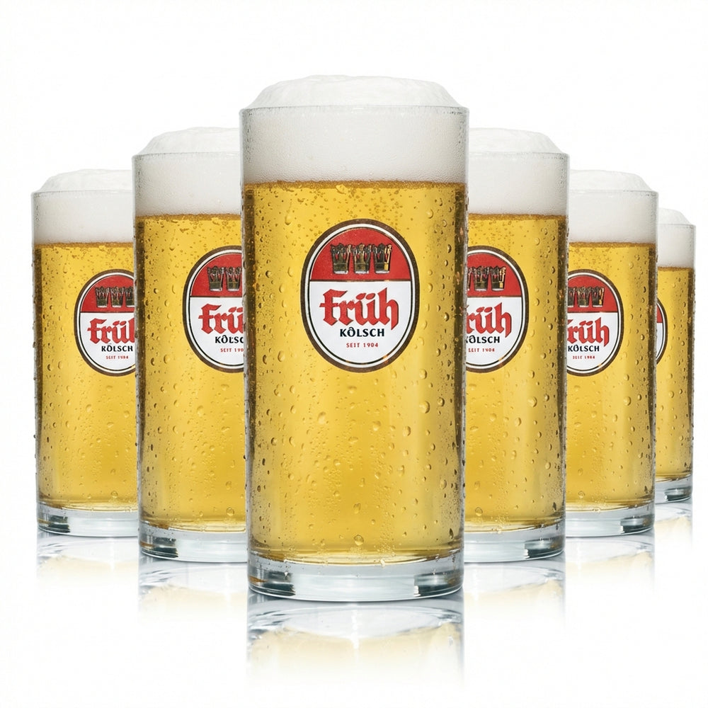 6x Früh Kölsch Bier Glas 0,1l Stange Becher Gläser Brauerei Köln Beer Gastro