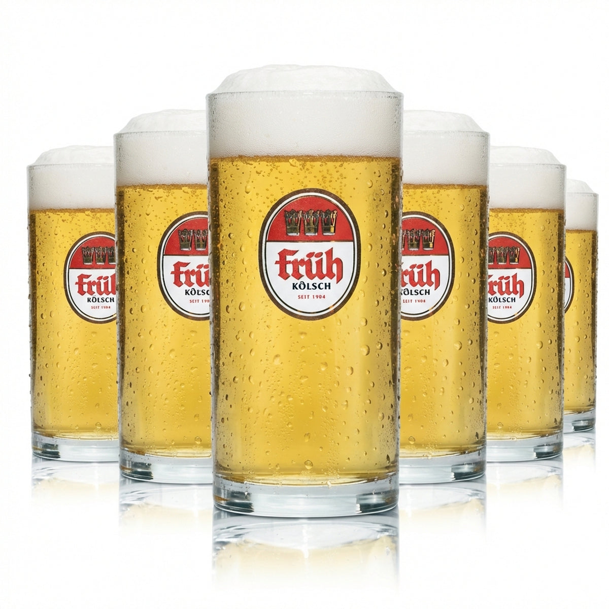 6x Früh Kölsch Bier Glas 0,1l Stange Becher Gläser Brauerei Köln Beer Gastro