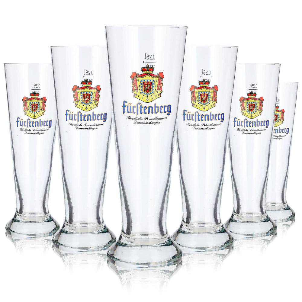 6x Fürstenberg Bier Glas 0,25l Pokal Fürstliche Privatbrauerei Rastal (6er Set)