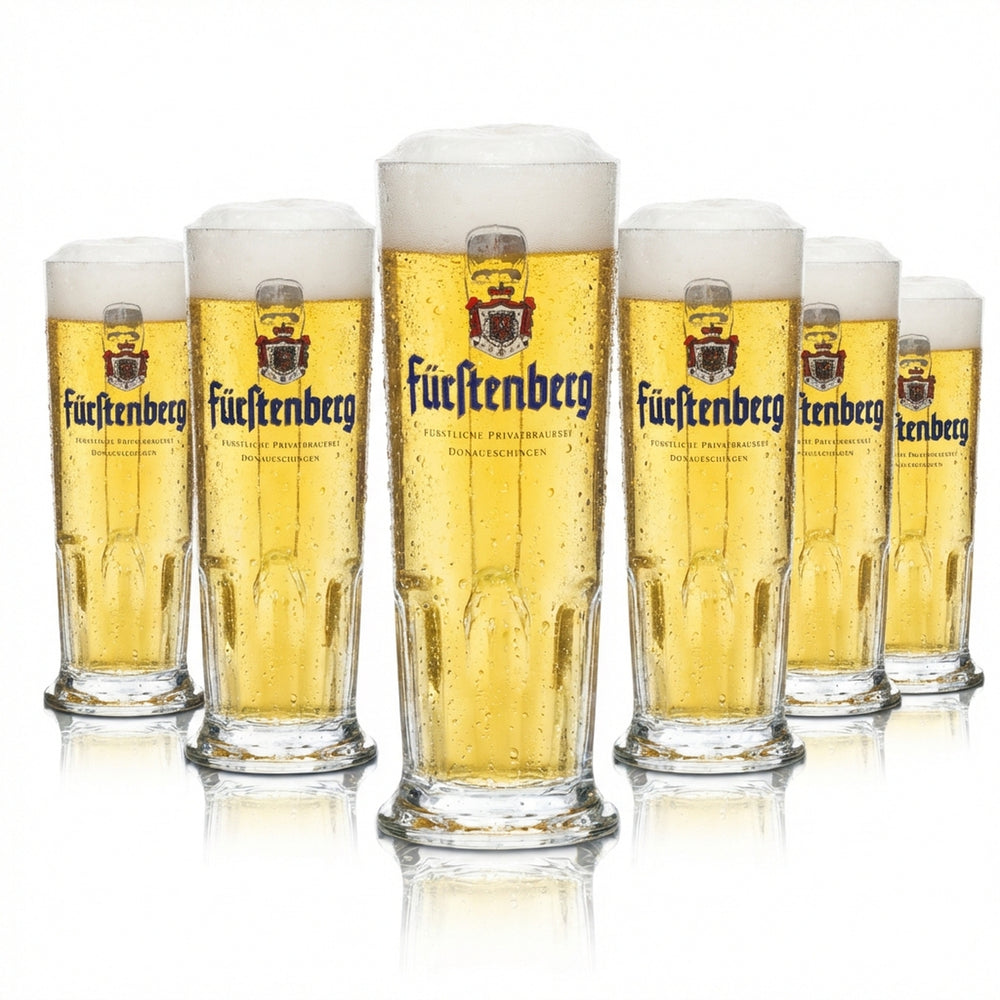 6x Fürstenberg Bier Glas 0,3l Krug Seidel Henkel Gläser