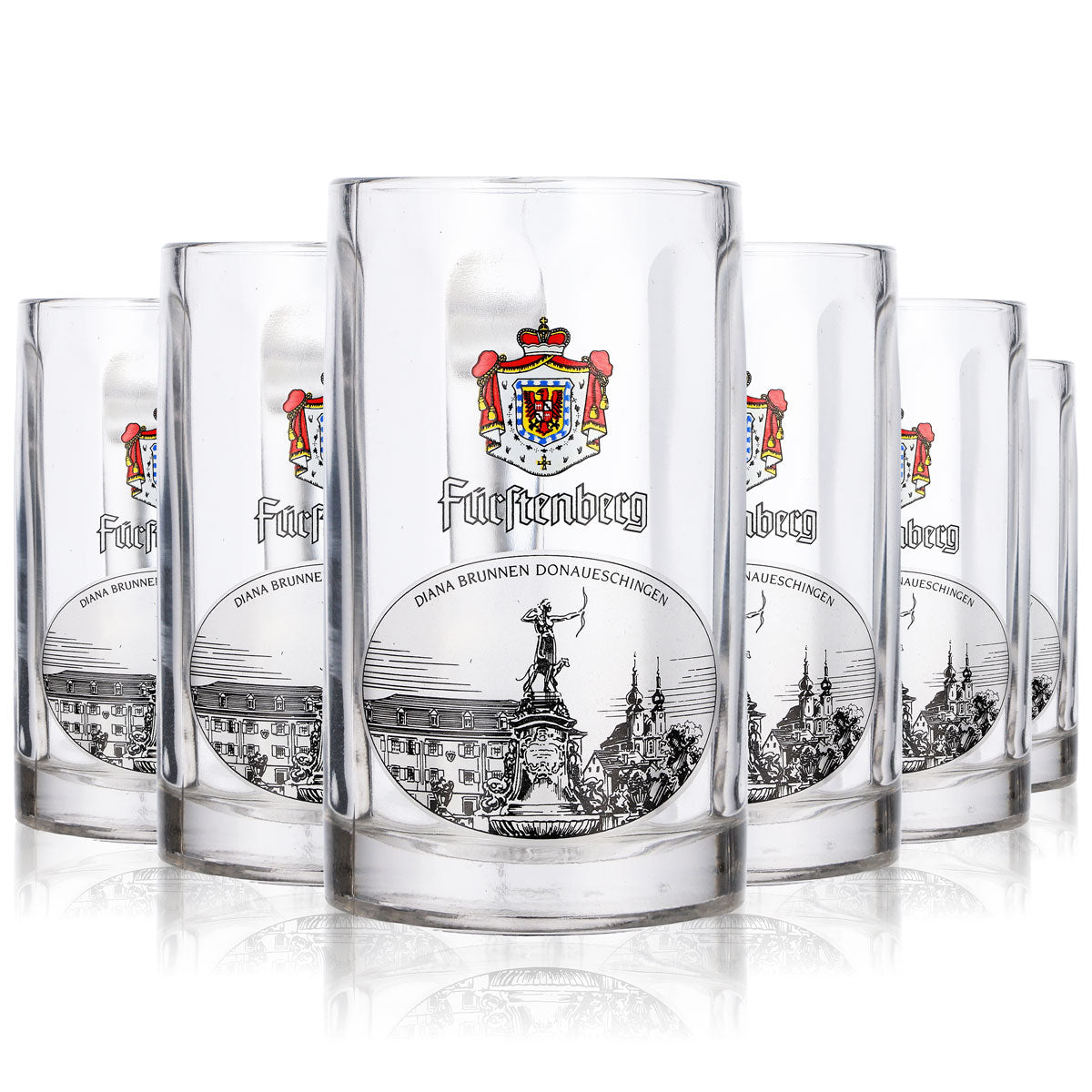 6x Fürstenberg Bierglas Krug Seidel Krüge 0,25l Diana Brunnen Rastal Glückauf – Ansicht 7
