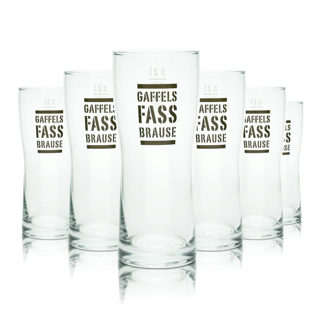 6x Gaffel Bierglas 0,2l Gaffels Fassbrause Willi Becher Gläser Set Brauerei Köln