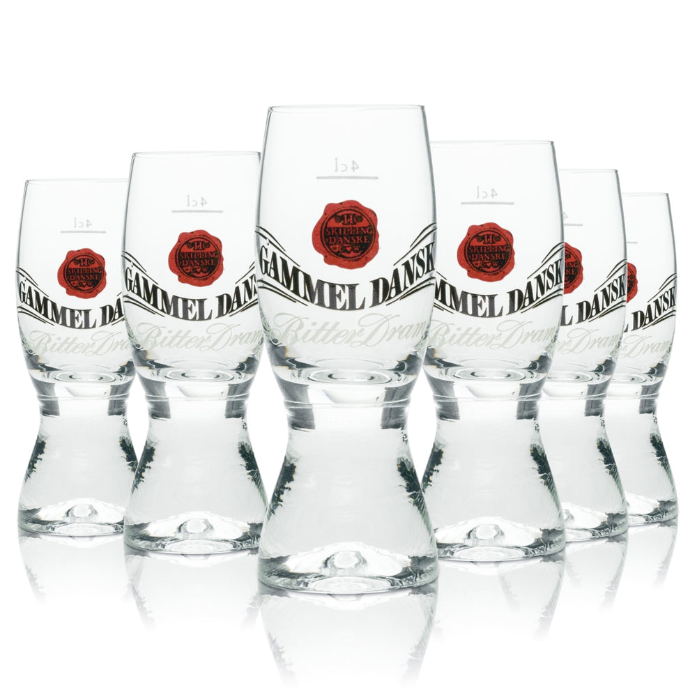 6x Gammel Dansk Likör Glas Shot 2/4cl