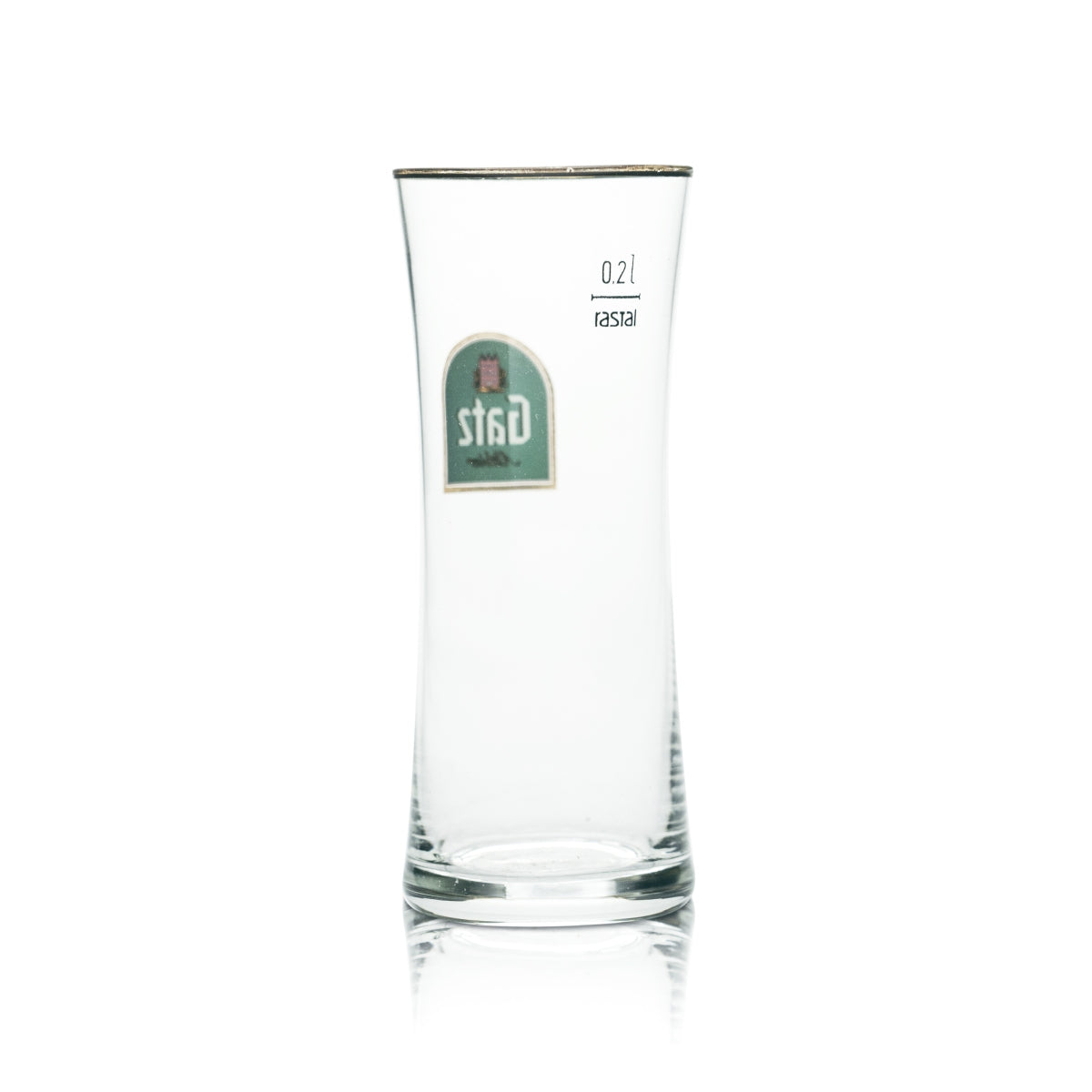 6x Gatz Glas 0,2l Bier Stange Becher Gläser Goldrand Altbier Brauerei Gastro – Ansicht 3