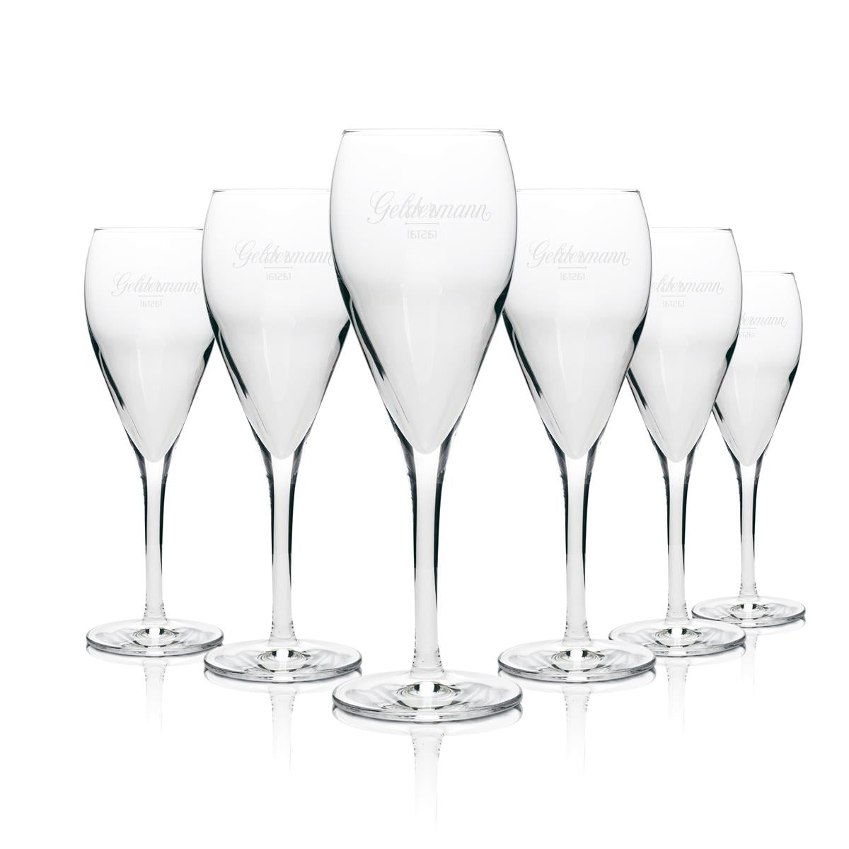 6x Geldermann Glas 0,1l Flöte Kelch Gläser Sekt Secco Champagner Gastro Geeicht