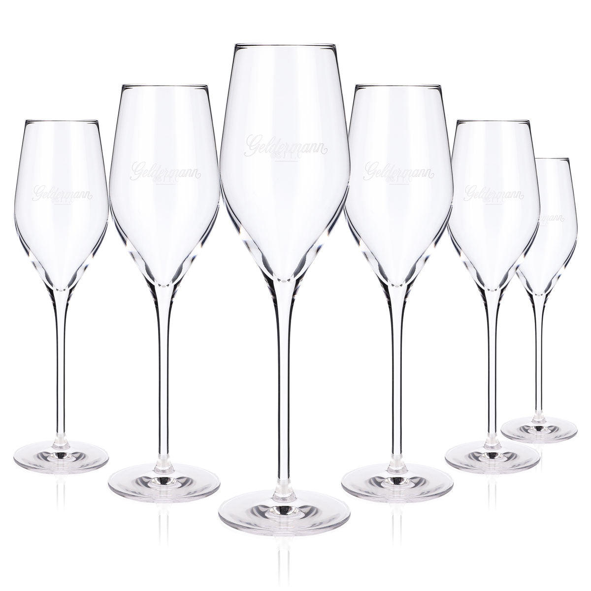 6x Geldermann Sekt Glas Stölzle Sektgläser Flöte Eichung auf 0,1l Füllmenge 0,265l langer Stiel – Ansicht 5