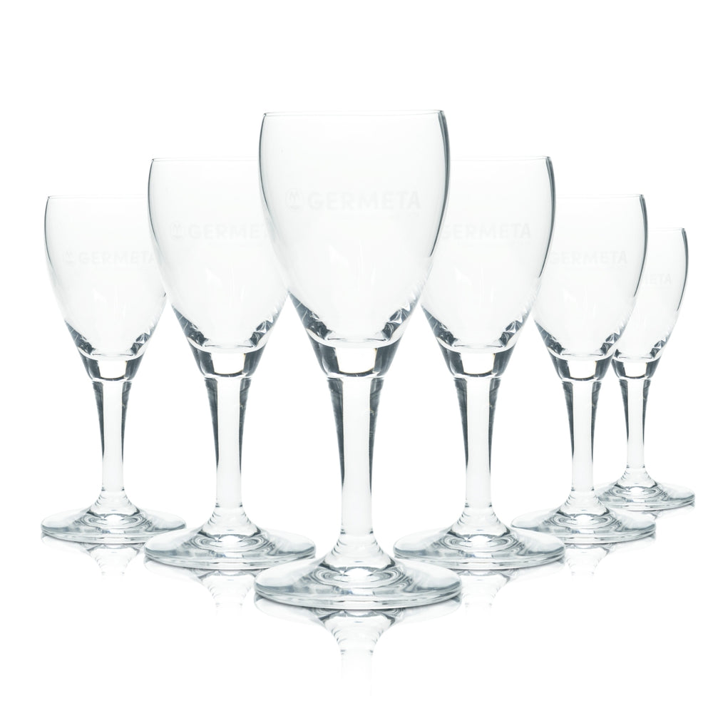 6x Germeta Wasser Glas 0,15l Kelch Tulpe Flöte Arcadia Gläser Mineral Quelle