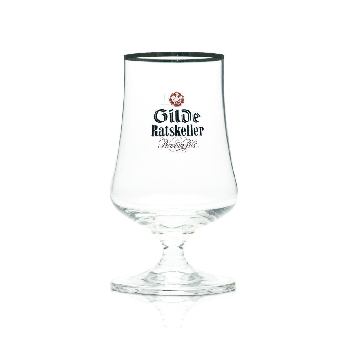 6x Gilden Pilsener Bier Glas 0,3l Pokal Tulpe Kelch Goldrand Gläser Ratskeller – Ansicht 2