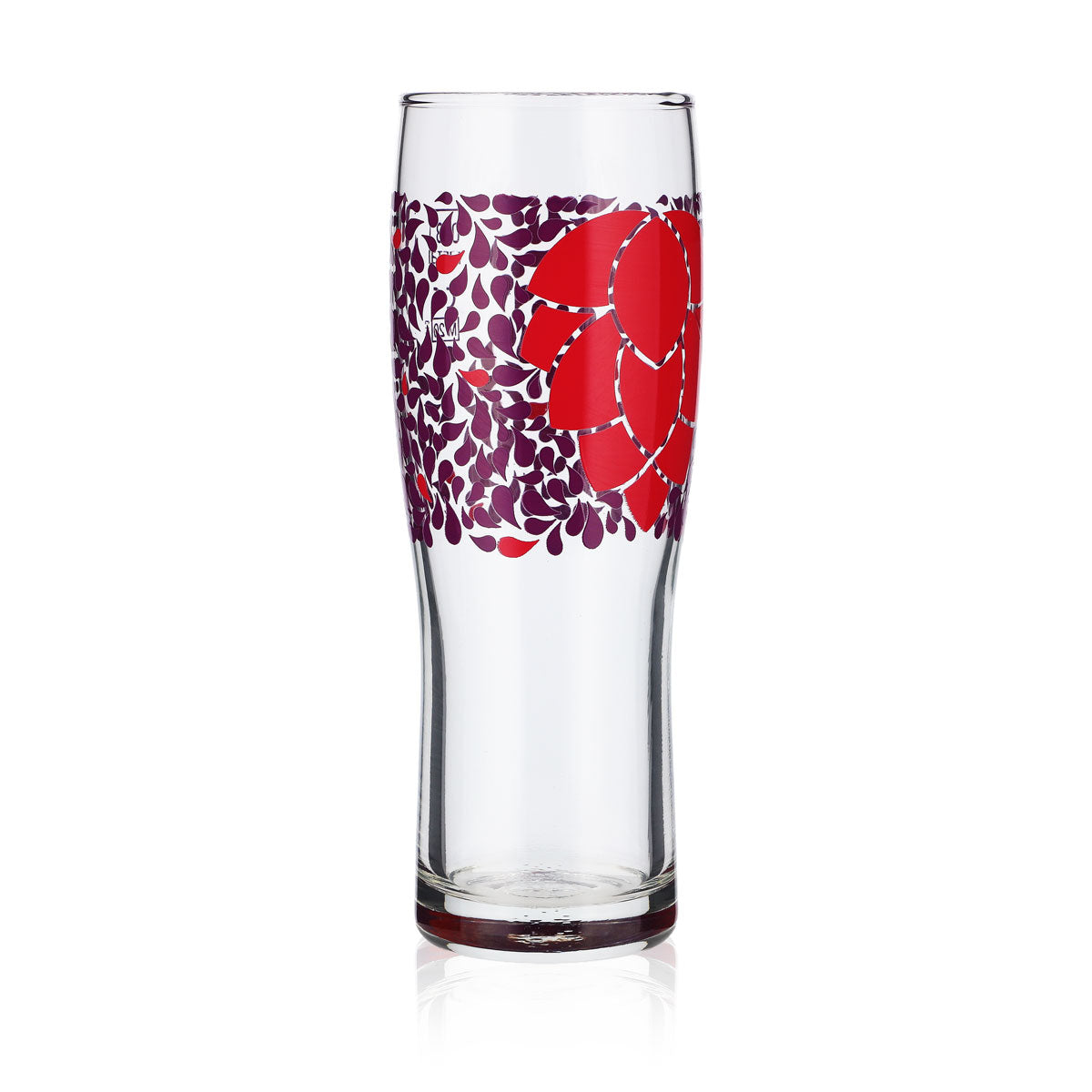 6x Glas 0,3l Biergläser Longdrinkglas farbig Becher Lila Motiv Blume Logo – Ansicht 3