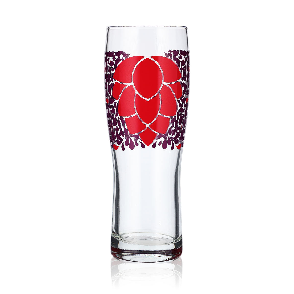 6x Glas 0,5l Biergläser Longdrinkglas farbig Becher Lila Motiv Blume Logo – Ansicht 2