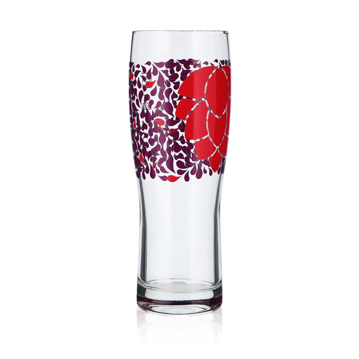 6x Glas 0,5l Biergläser Longdrinkglas farbig Becher Lila Motiv Blume Logo – Ansicht 3