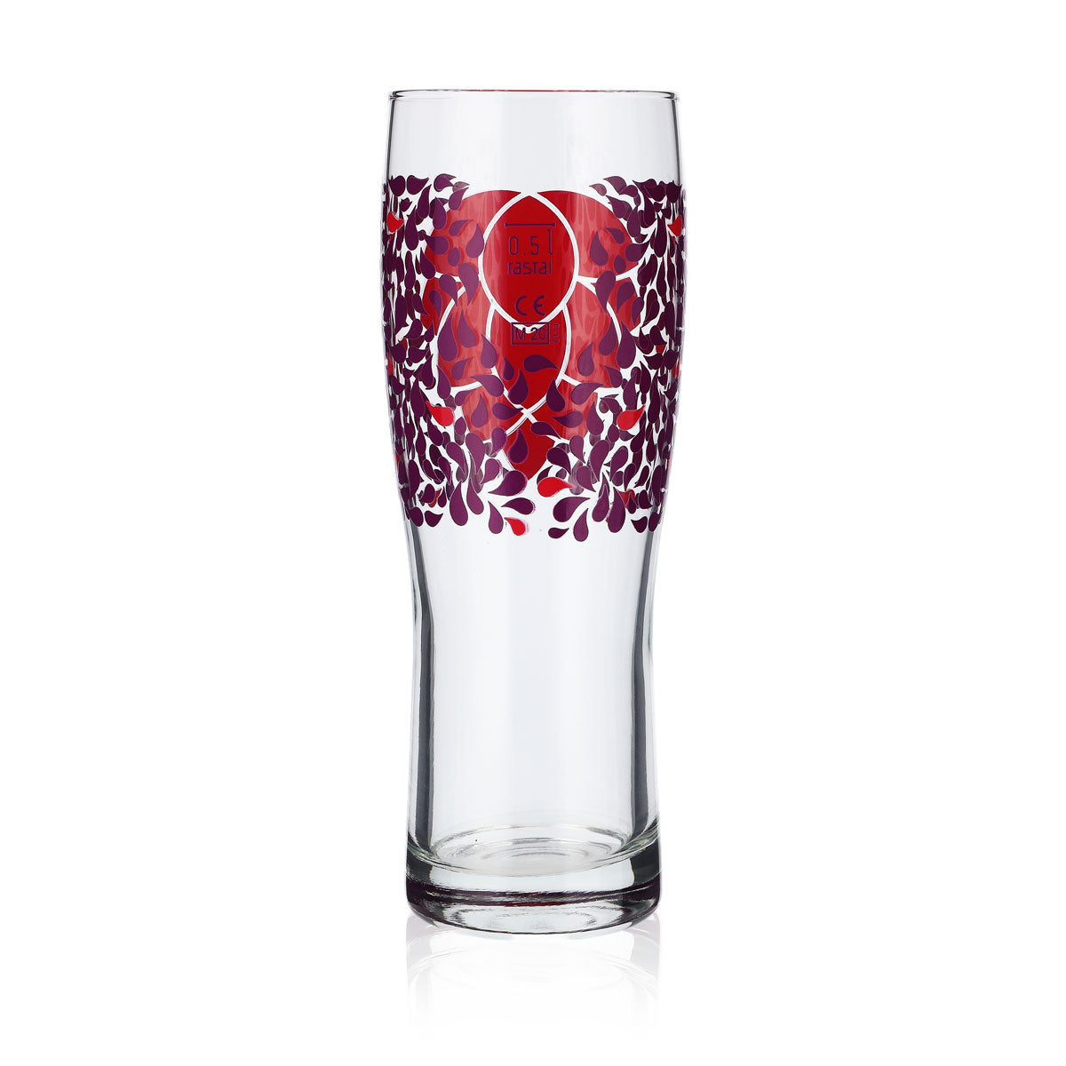 6x Glas 0,5l Biergläser Longdrinkglas farbig Becher Lila Motiv Blume Logo – Ansicht 4