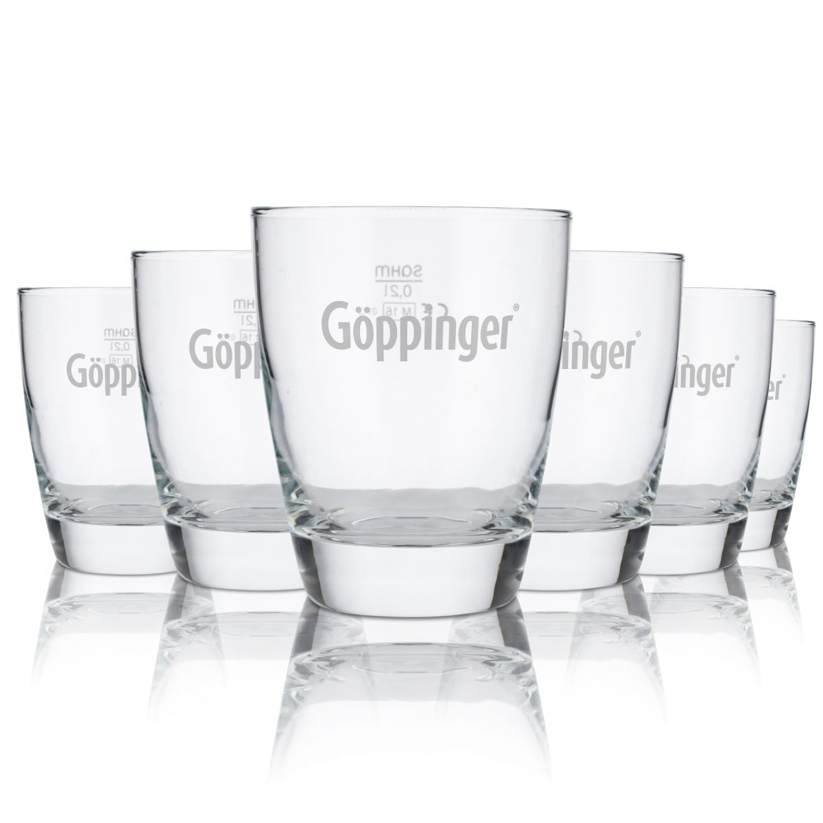6x Göppinger Glas 0,2l Mineralwasser Sprudel Tumbler Becher Gläser Set Gastro