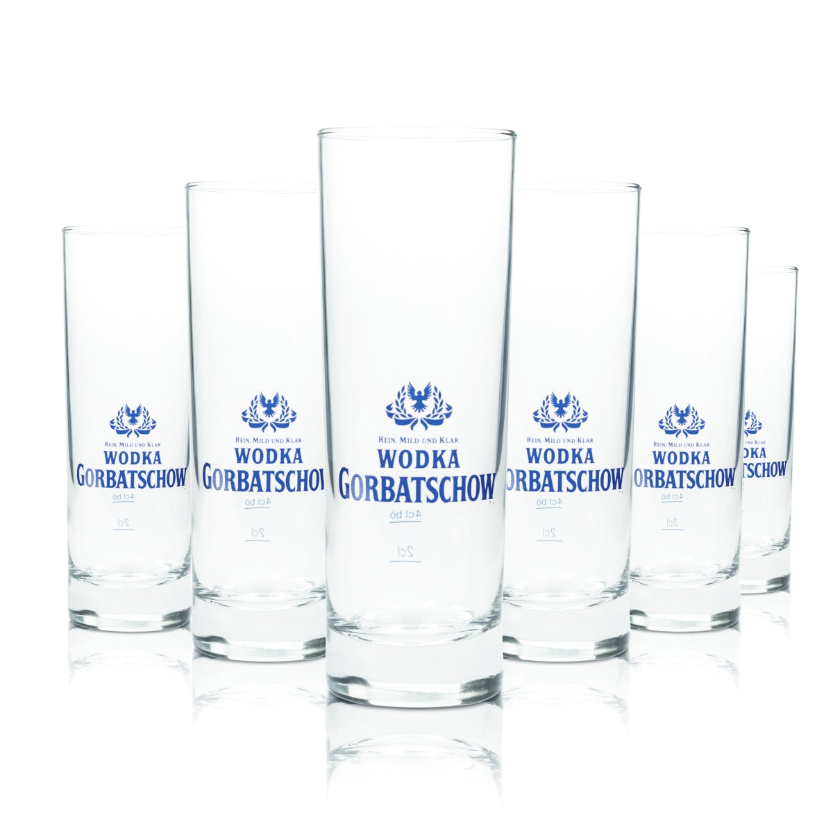6x Gorbatschow Vodka Glas 0,3l Becher Longdrink Cocktail Rund Schweden Gläser