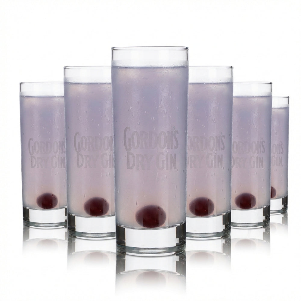 6x Gordons Glas 0,25l Highball Gin Tonic Longdrink Gläser Set London Dry Gin
