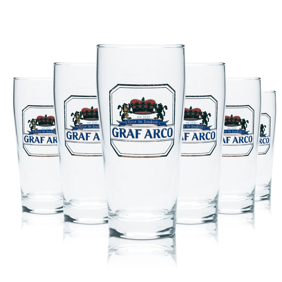 6x Graf Arco Bier Glas 0,25l Becher Gläser Brauerei Bayern Geeicht Gastro Helles – Ansicht 4