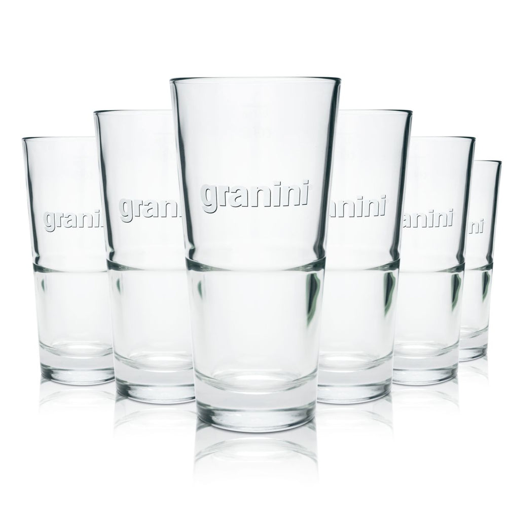 6x Granini Glas 0,5l Longdrinkgläser Cocktailgläser Trinkgläser V-Form Geeicht