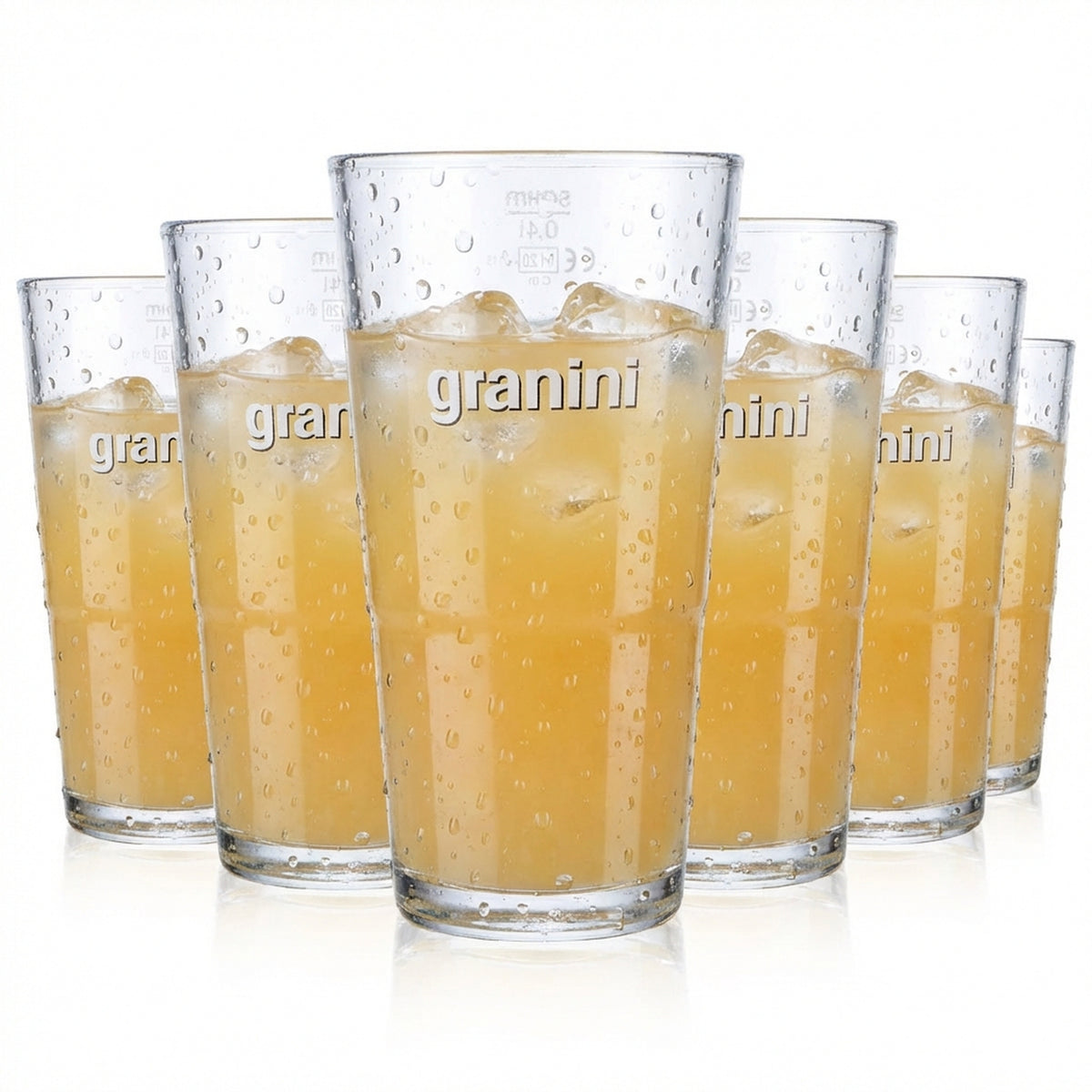 6x Granini Saftglas Gläser Saftgläser 0,4l Becher Longdrinkglas Rastal