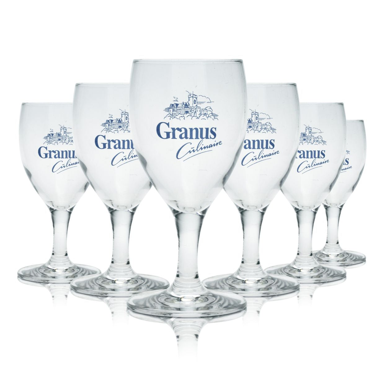 6x Granus Glas 0,18l Stielglas Culinaire Mineralwasser Sprudel Saft Gläser Set