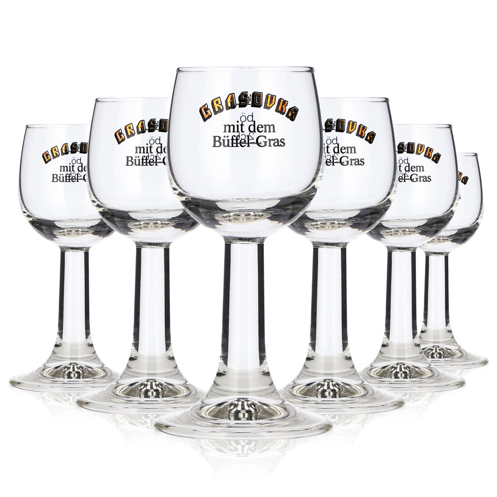 6x Grasovka Vodka Glas 4cl Shotglas Schnapsglas Stamper Kurze (6er Set)