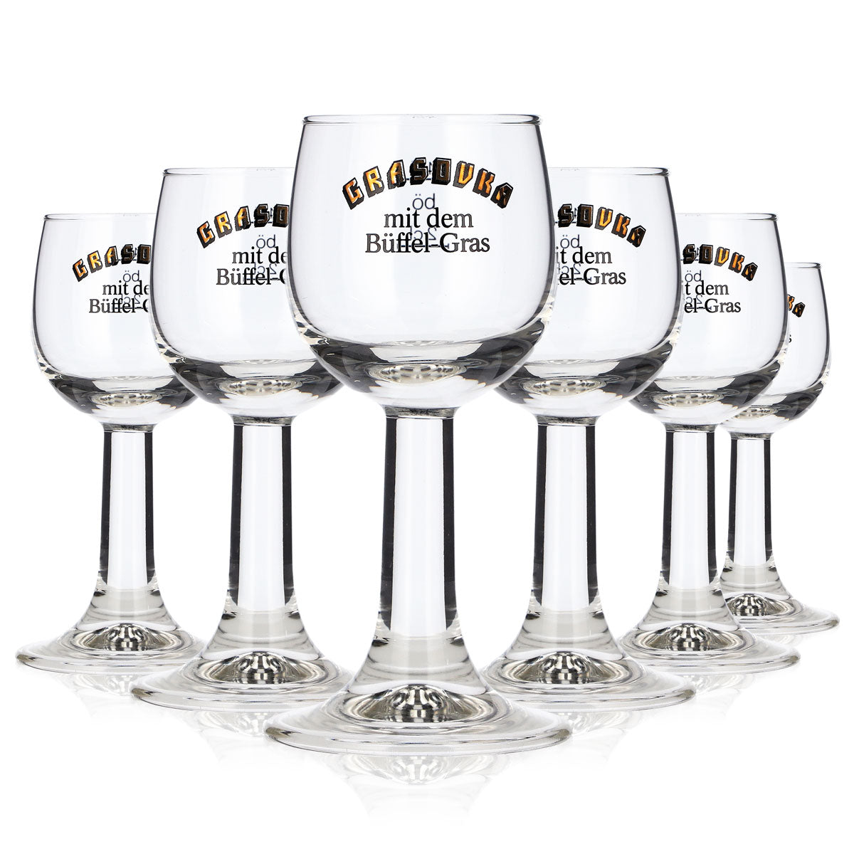 6x Grasovka Vodka Glas 4cl Shotglas Schnapsglas Stamper Kurze (6er Set)