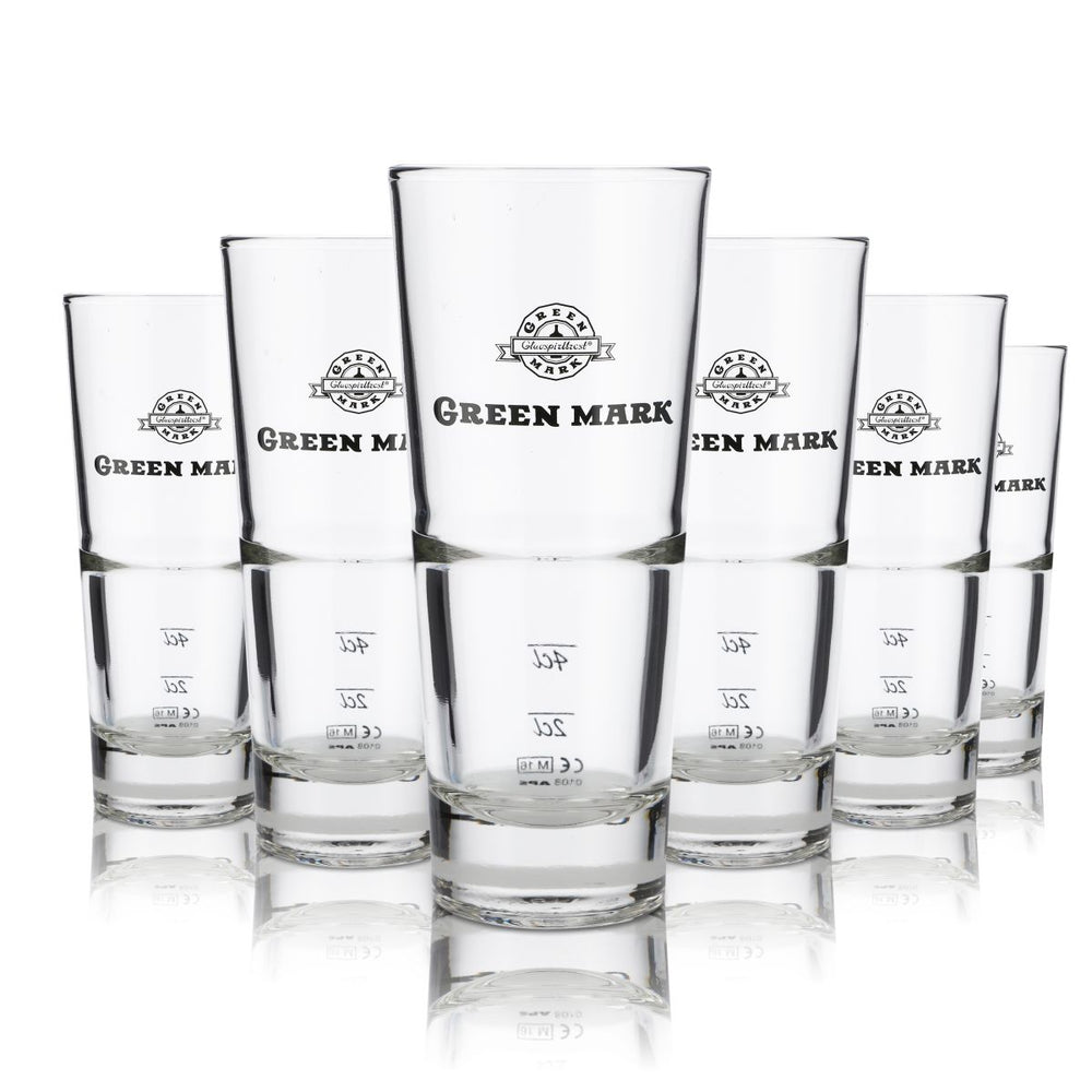 6x Green Mark Glas 0,3l Longdrink Cocktail Vodka Aperitif Gläser Set Gastro