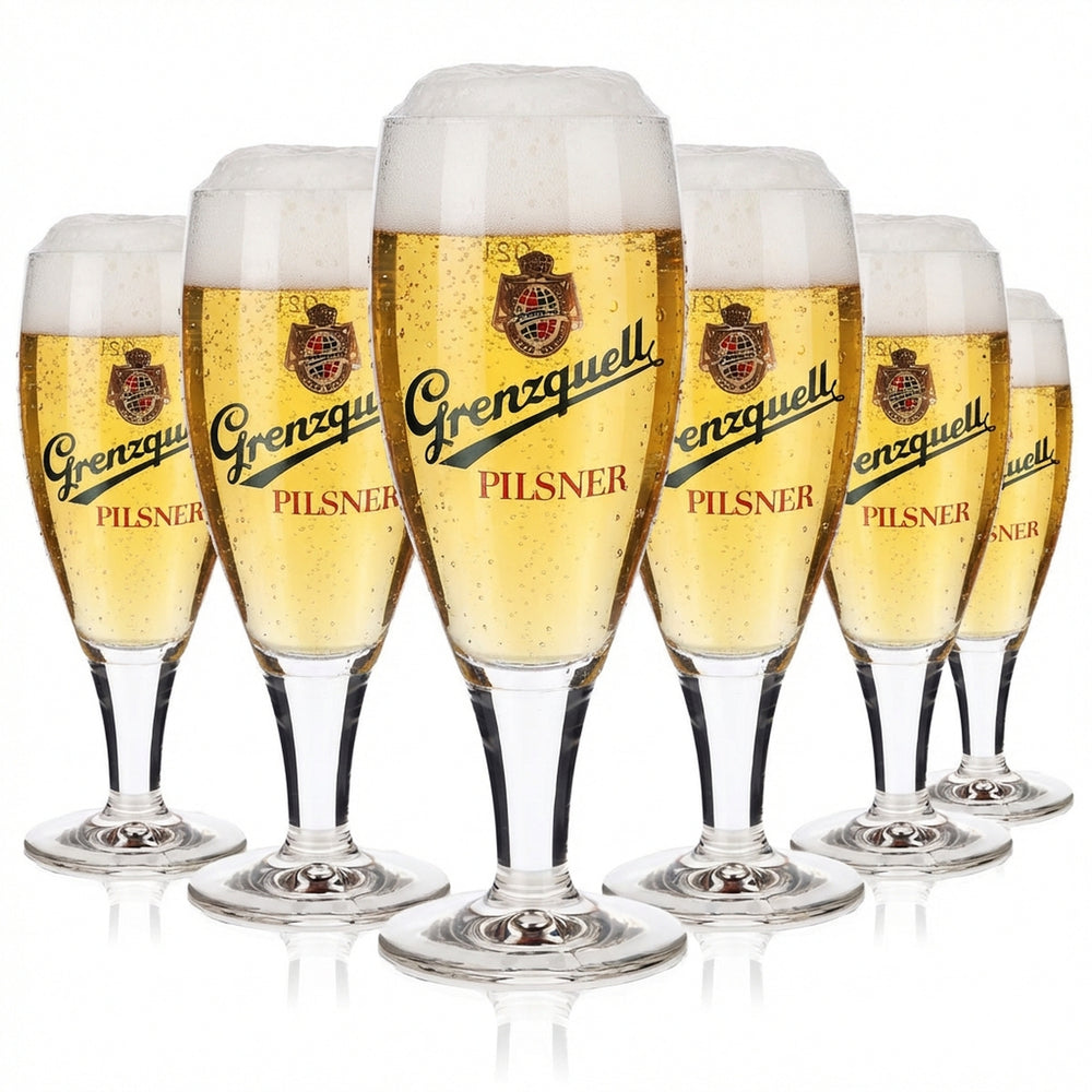 6x Grenzquelle Bier Glas 0,2l Pokalglas Tulpenglas Biergläser