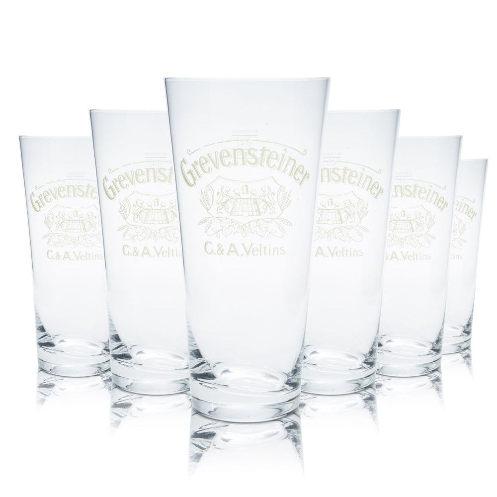 6x Grevensteiner Bierglas 0,4l Pokalglas Willi Becher Gläser Set Brauerei Eiche