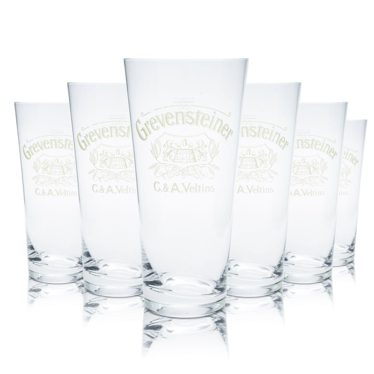 6x Grevensteiner Bierglas 0,4l Pokalglas Willi Becher Gläser Set Brauerei Eiche