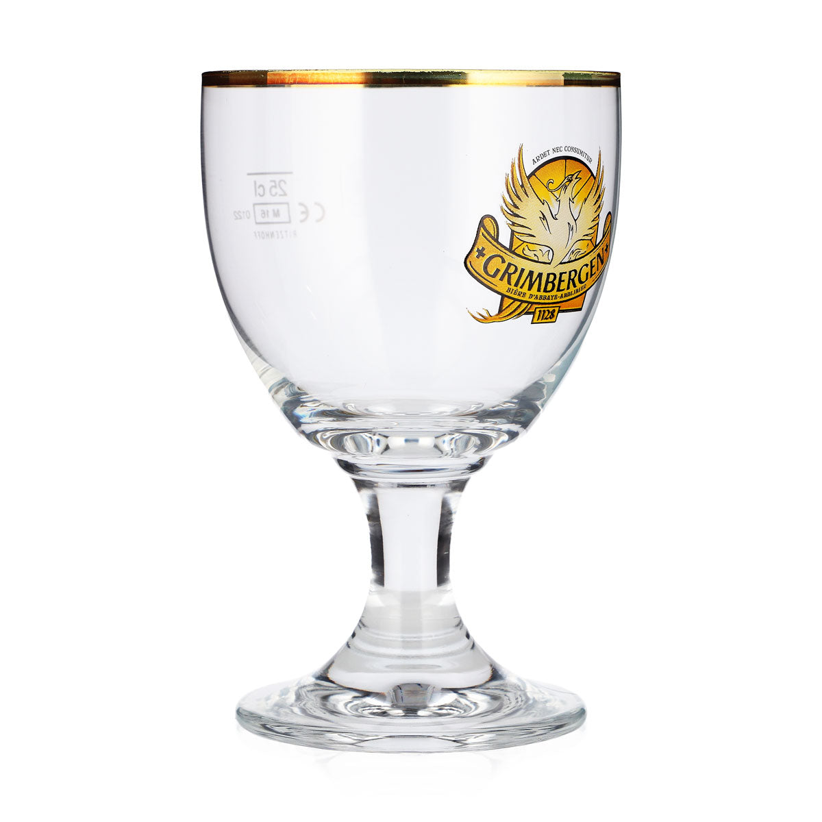 6x Grimbergen Bier Glas 25cl Kelch gelbes Logo Ritzenhoff Tulpe – Ansicht 3