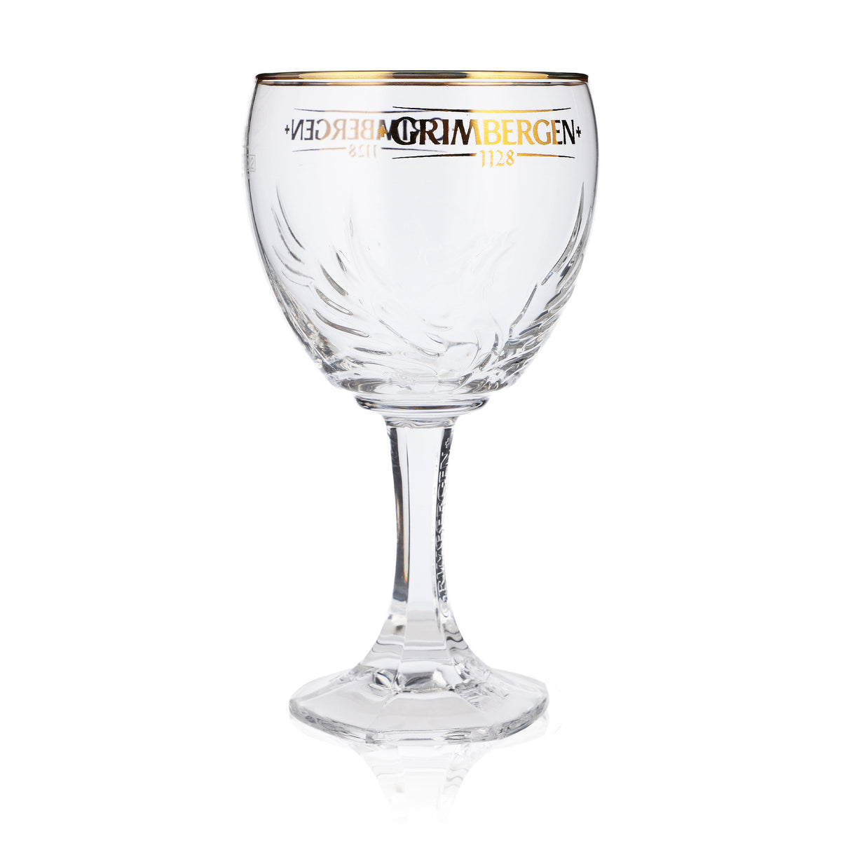 6x Grimbergen Glas 0,5l Pokal Kelch Phoenix Kontur Goldrand Gläser Gastro Beer – Ansicht 4