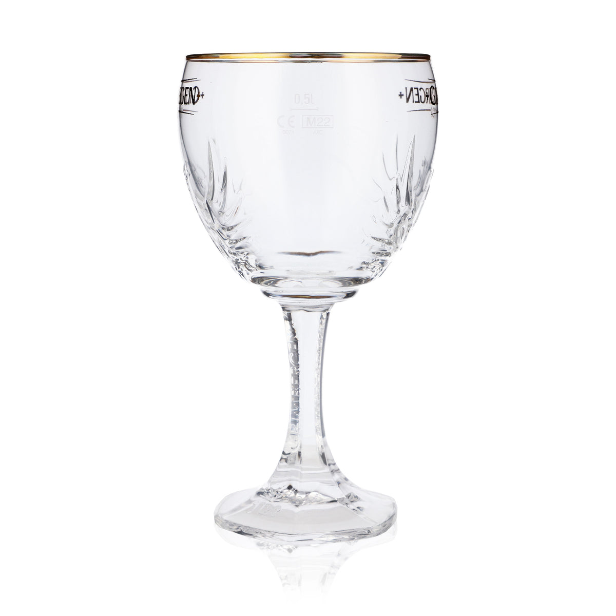 6x Grimbergen Glas 0,5l Pokal Kelch Phoenix Kontur Goldrand Gläser Gastro Beer – Ansicht 6