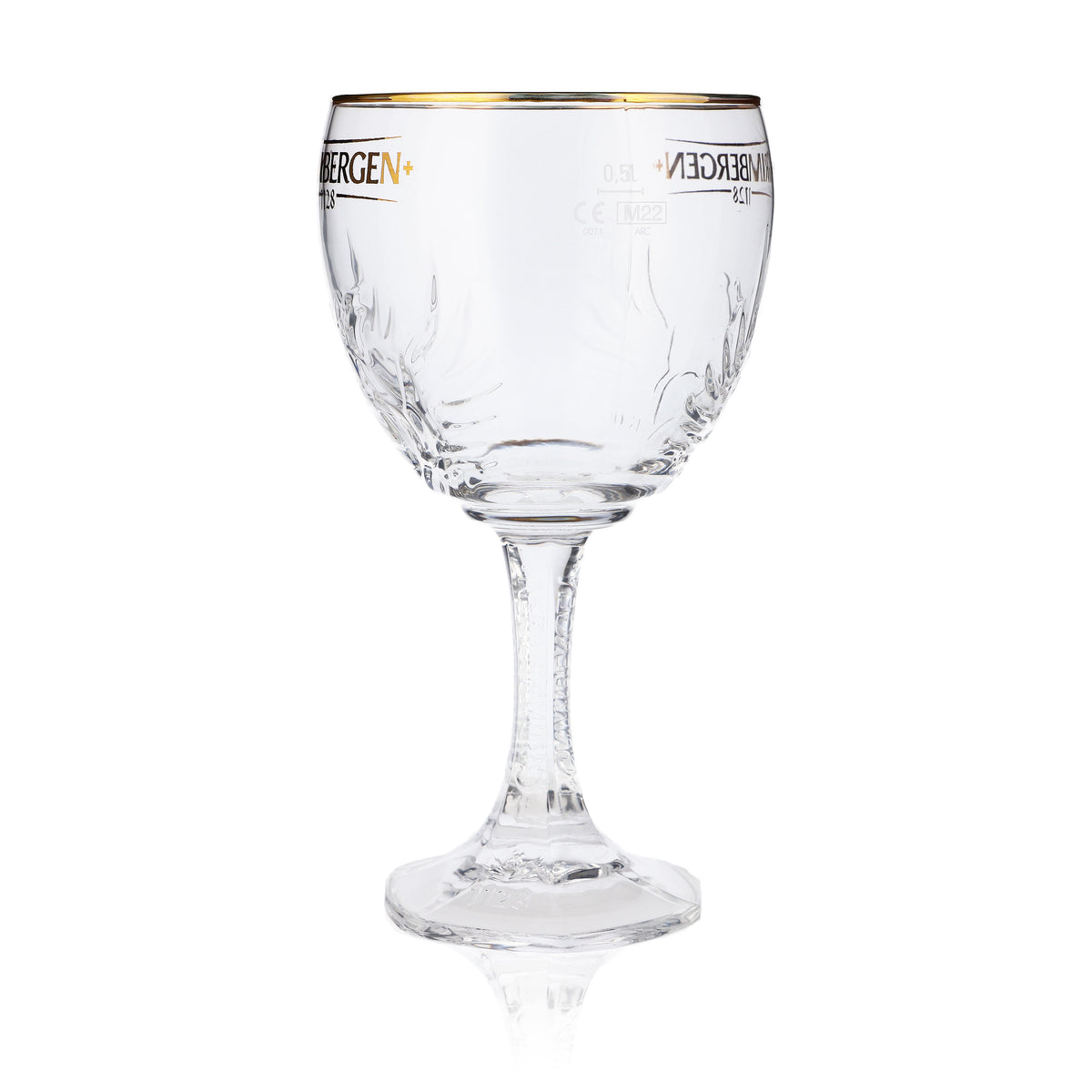 6x Grimbergen Glas 0,5l Pokal Kelch Phoenix Kontur Goldrand Gläser Gastro Beer – Ansicht 7