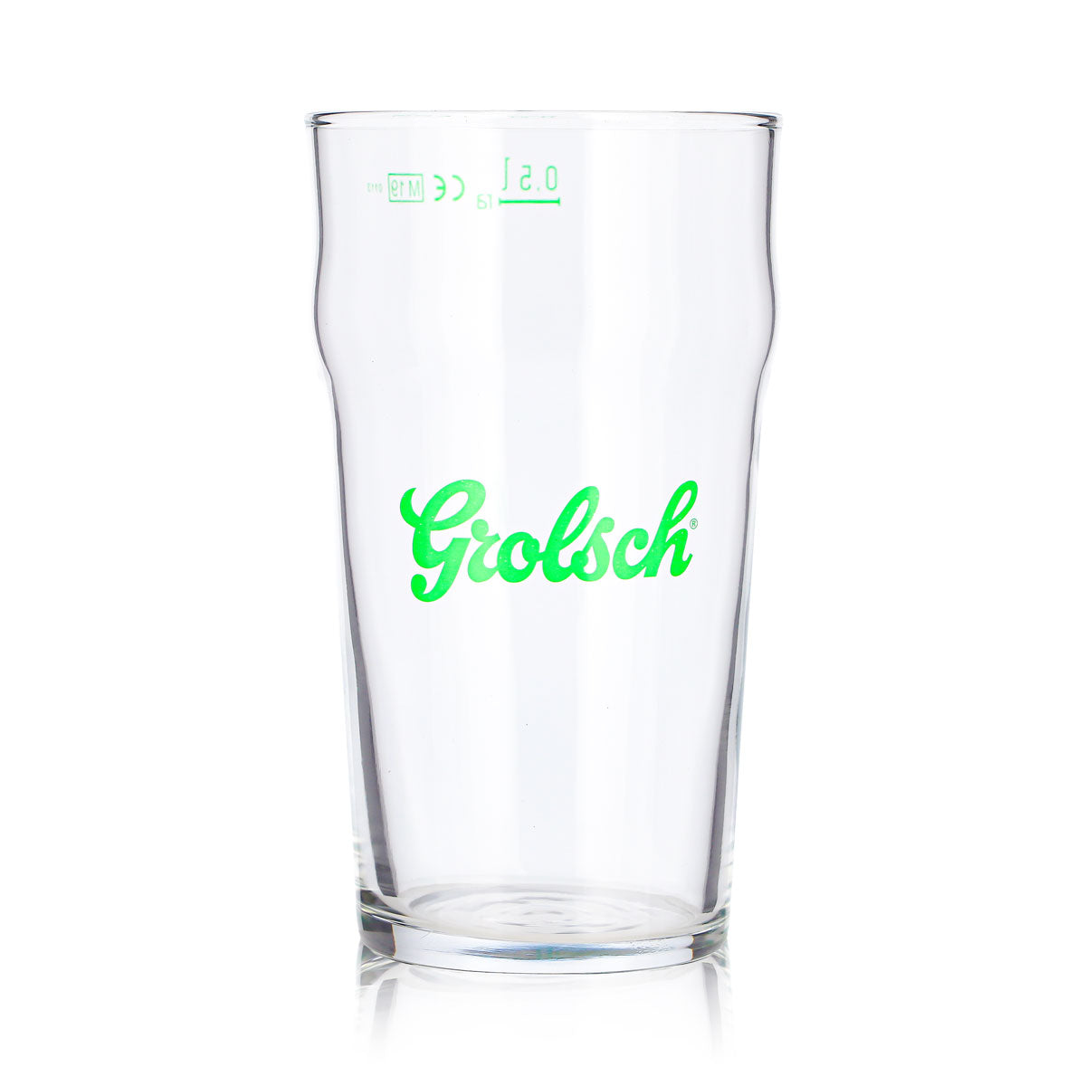 6x Grolsch Bier Glas 0,5l Becher Konturglas grünes Logo Rastal – Ansicht 3
